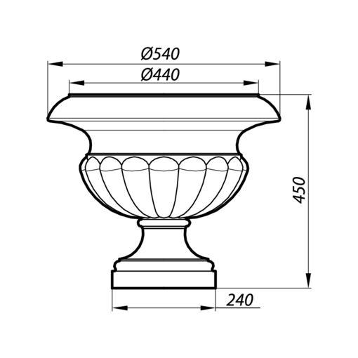 Элегантный фасадный вазон AVZ45-2 для стильного оформления экстерьера