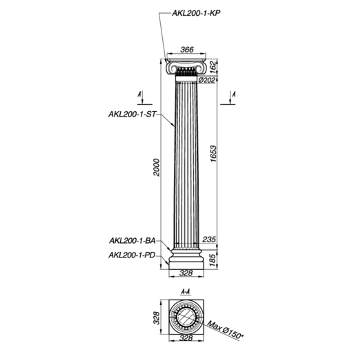 Высококачественная колонна AKL200-1 для надежных строительных конструкций
