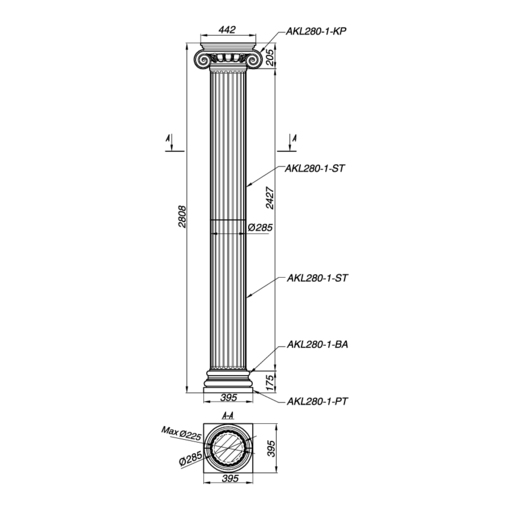 Высококачественная колонна AKL280-1 для надежных строительных конструкций