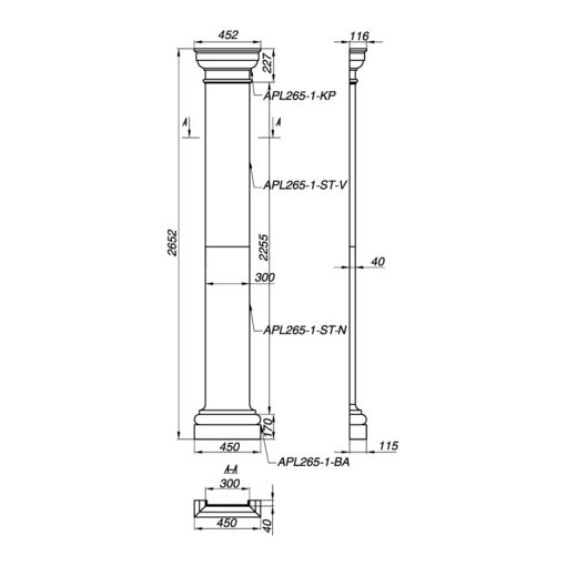 Элегантная пилястра APL265-1 для стильного интерьера