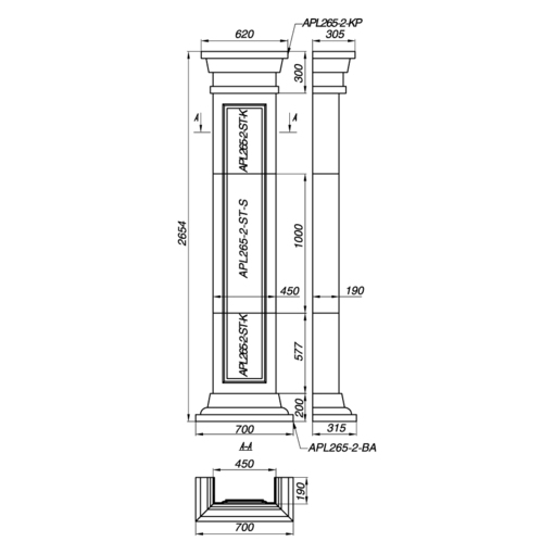 Элегантная пилястра APL265-2 для стильного интерьера