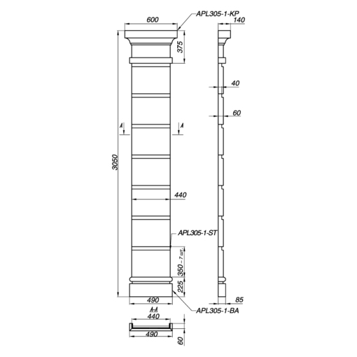 Элегантная пилястра APL305-1 для стильного интерьера