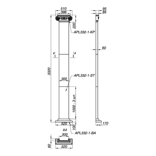 Элегантная пилястра APL332-1 для стильного интерьера