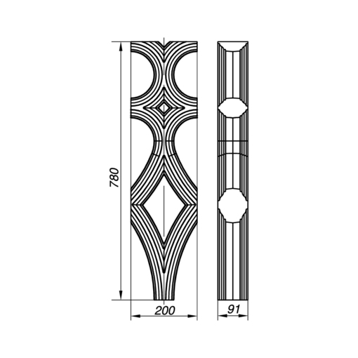 Элегантная балясина ABL78-10 для стильного оформления лестниц и балконов