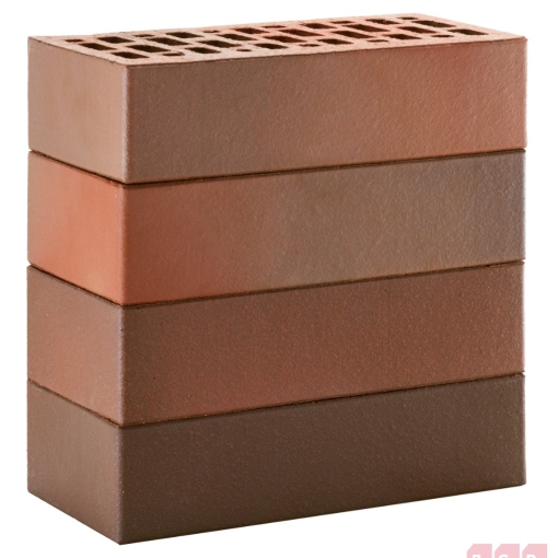 Кирпич лицевой пустотелый красный флэш – лёгкий и прочный облицовочный материал с эффектом плавного перехода оттенков для фасадов, цоколей и декоративной кладки