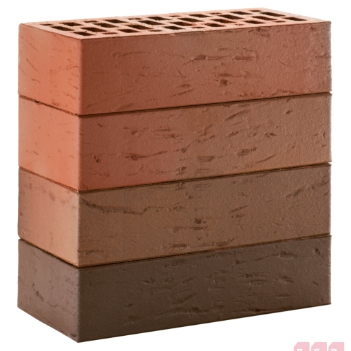 Кирпич лицевой пустотелый красный флэш – лёгкий и прочный облицовочный материал с эффектом плавного перехода оттенков для фасадов, цоколей и декоративной кладки
